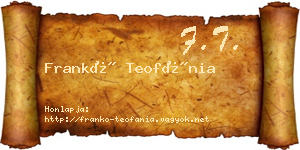 Frankó Teofánia névjegykártya